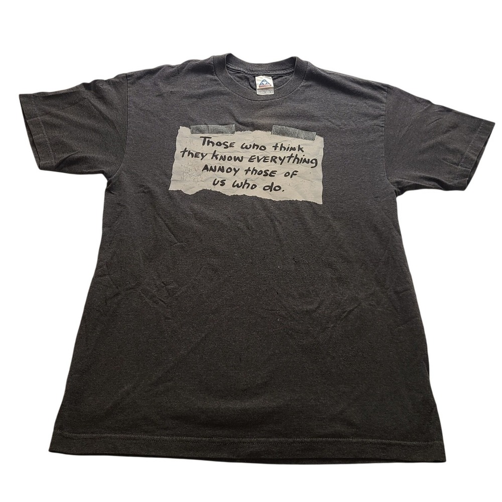 Alstyle Apparel Know Everything Sarcastic Graphic T-Shirt Gray Men's Large